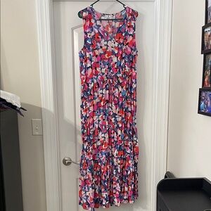 Sonoma Floral Maxi Dress in Pink, Blue & White